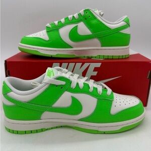 Nike Lime green and White Low-Top dunk